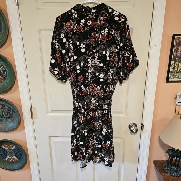 City Chic Leppard Button Down Shirt Dress Floral Animal Print - Picture 9 of 9